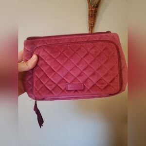 Vera Bradley Pink Quilted Pink Velvet Pouch